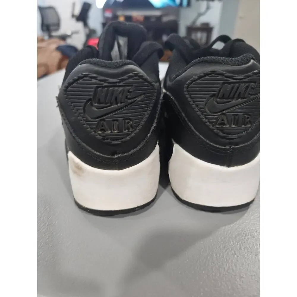 Nike Air Max 90 2.5Y Black White Leather Kids Youth Sneakers CD6867-010